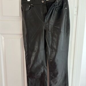Zara Black Leather-Style Trousers